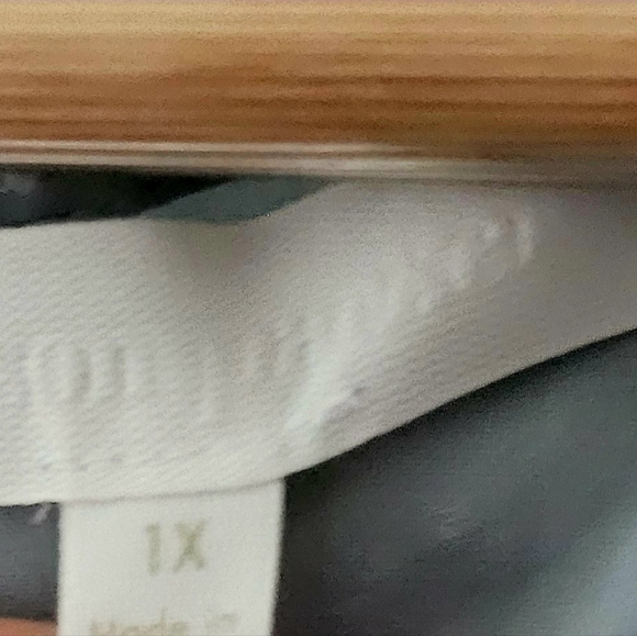 Adyson Parker Blue/Gray Tank/Shell Swiss Dot Lace Trim Size 1X - Picture 3 of 3